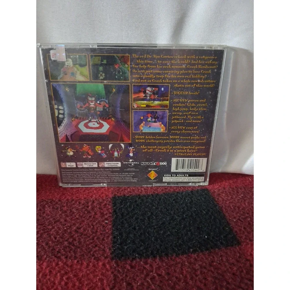 Crash Bandicoot 2: Cortex Strikes Back Holo Cover (Sony PlayStation 1, 2000) PS1